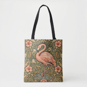 Tote Bag Conception art nouveau de flamant rose vintage