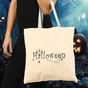 Tote Bag Conception d'araignée d'Halloween farce ou attrape