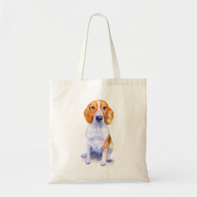 Tote Bag Conception d'art de chien de beagle dans (Devant)