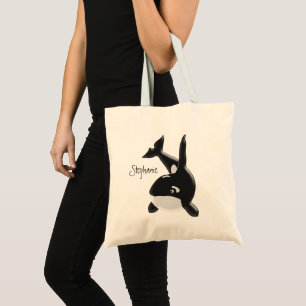 Tote Bag Conception de baleine tueuse personnalisée