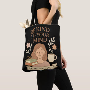 Tote Bag Conception de bien-être mental – Zone de texte mod