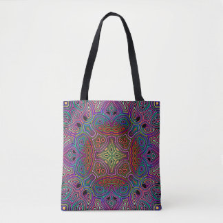 Tote Bag conception de carreaux multicolores abstraits