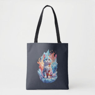 Tote Bag Conception de chat en cristal mignon Imaginaire