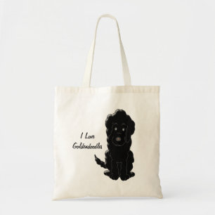 Tote Bag Conception de chien Goldendoodle noir