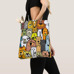 Tote Bag Conception de chiens illustrés