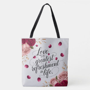 Tote Bag Conception de citation florale de rose élégante