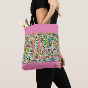 Tote Bag Conception de deux cercles roses mignons