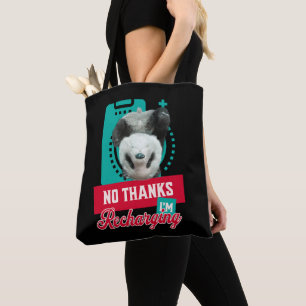 Tote Bag Conception de la Batterie Sociale du Panda en burn