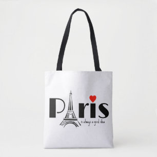 Tote Bag Conception de la Tour Eiffel de Paris 