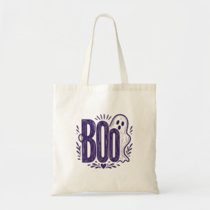 Tote Bag Conception de linogravure de fantôme BOO pour Hall