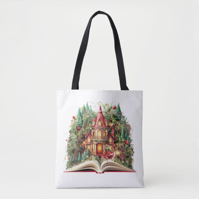 Tote Bag Conception de livre de Noël festive (Devant)