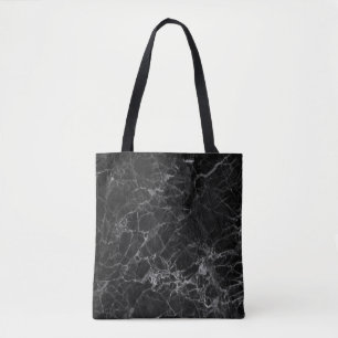 Tote Bag Conception de marbre noire résistante Fourre-tout