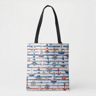 Tote Bag Conception de phare voilier ancre plage