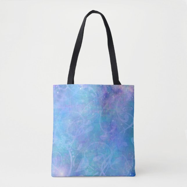Tote Bag Conception de Purple, Aqua et Blue Abstract  (Devant)