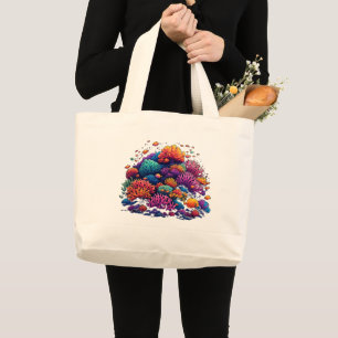 Tote Bag Conception de récif corallien - Grand fourre-tout