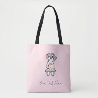 Tote Bag Conception de schnauzer cœur d'amour mignon avec d