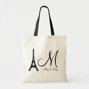 Tote Bag Conception de Tour Eiffel de monogramme de