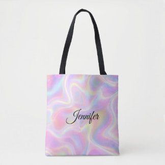 Tote Bag Conception de tourbillon holographique pastel vibr