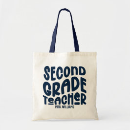 Tote Bag Conception de typographie bleu foncé pour enseigna