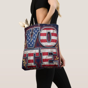 Tote Bag Conception de typographie de drapeau américain VOT