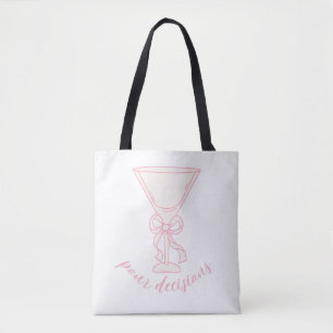 Tote Bag Conception de verre à Martini Pour Decisions Fém