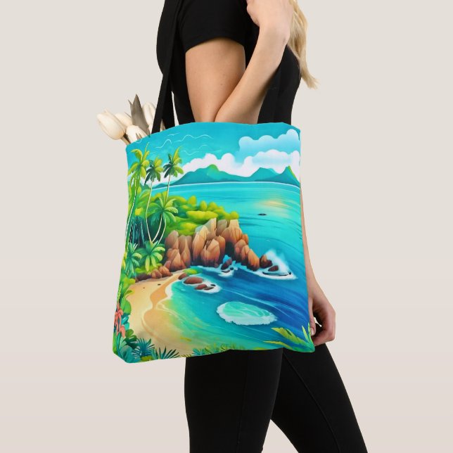 Tote Bag Conception des lisses de la côte tropicale (De près)