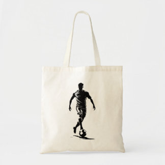 Tote Bag Conception d'homme de football avec ballon.