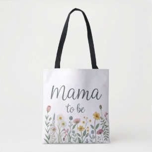 Tote Bag Conception florale bohème de fleurs sauvages aquar