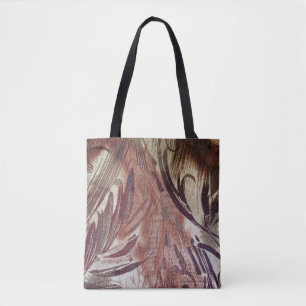 Tote Bag Conception florale marron abstraite 2