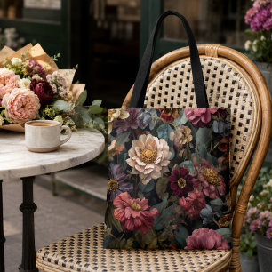 Tote Bag Conception florale vintage gothique sombre et maus