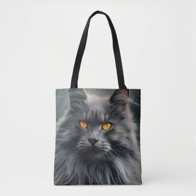 Tote Bag Conception majestueuse de portraits de chats long- (Devant)