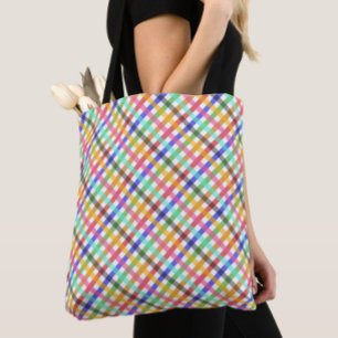 Tote Bag Conception multicouleur En vichy Motif Plaid