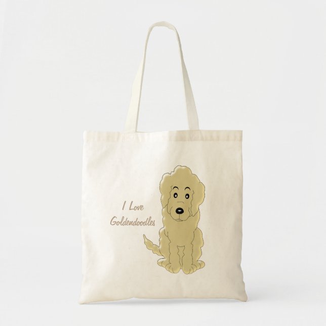 Tote Bag Conception personnalisée de chien de Goldendoodle (Devant)