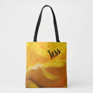 Tote Bag Conception personnalisée de fleur de rose jaune