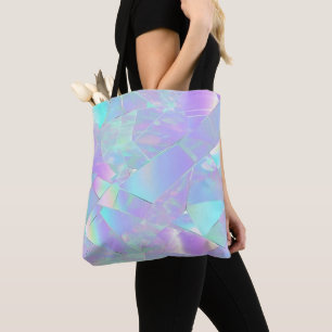 Tote Bag Conception turquoise et violette Iridescente