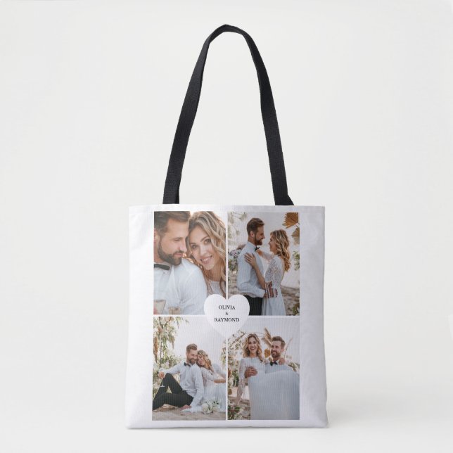Tote Bag Concevez votre propre amour Collage de photos (Devant)
