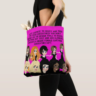 Tote Bag Concevoir un cadeau de caricature féminin avec du