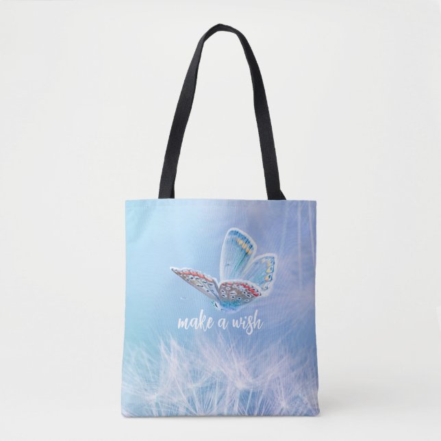 Tote Bag Concevoir un Dandelion et un Papillon de souhait F (Devant)