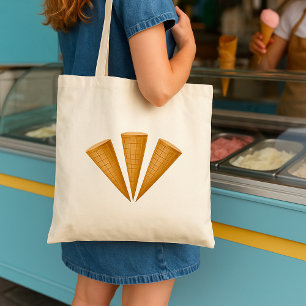 Tote Bag Cône de glace triple gaufre dessert d'été