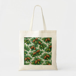 Tote Bag Cônes de cèdre et branches de conifère Botanique