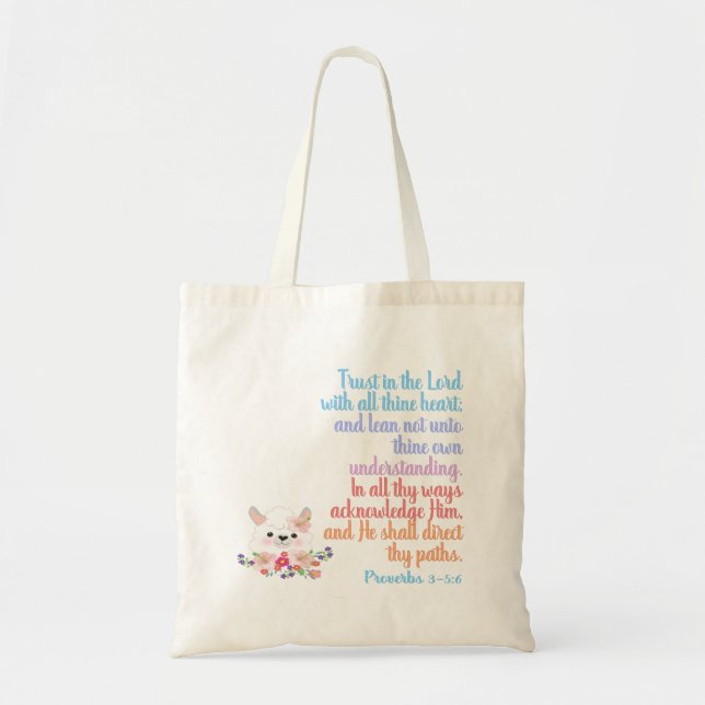 Tote Bag Confiance dans le Seigneur Bible Verse (Devant)