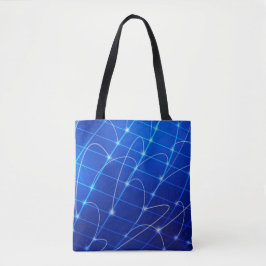 Tote Bag Connexions réseau bleu et blanc