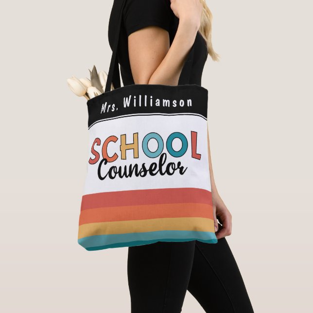 Tote Bag Conseiller scolaire sur mesure Conseiller rétro (De près)
