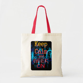Tote Bag Conserver le calme et le Geek sur le code binaire