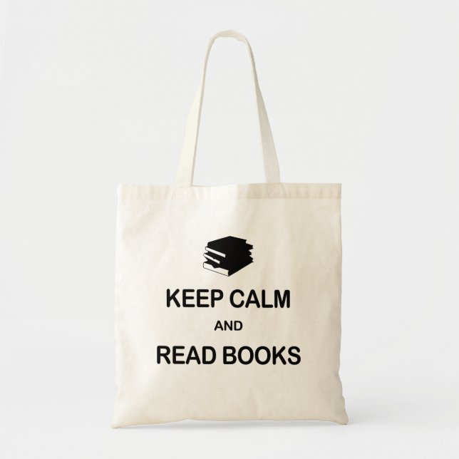 Tote Bag Conserver le calme et lire les livres (Devant)