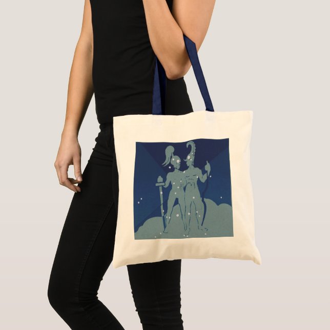 Tote Bag Constellation jumelle Gemini Astrologie zodiaque V (Devant (produit))