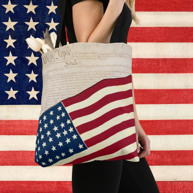 Tote Bag Constitution des États-Unis, drapeau américain (Créateur téléchargé)