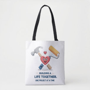 Tote Bag Construire une vie ensemble   Maison de couple DIY