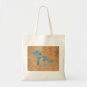 Tote Bag Contour de carte de silhouette de Great Lakes dans