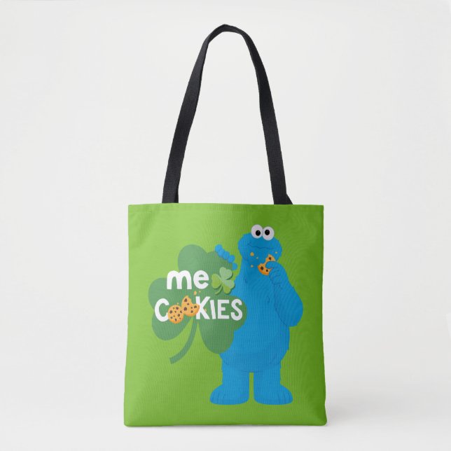 Tote Bag Cookie Monster | Amour shamrock (Devant)